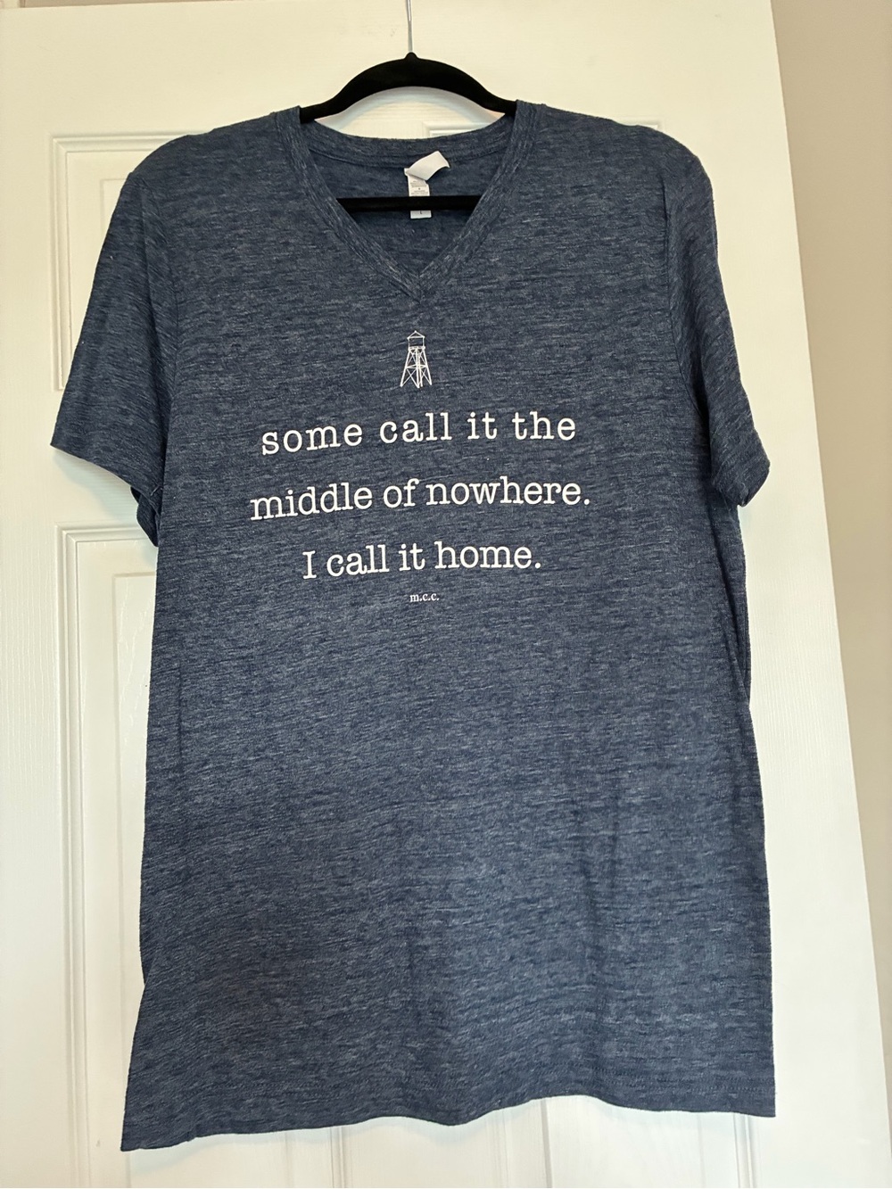 Bella Canvas Blue Heather V-Neck Graphic Tee
